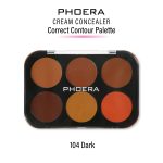 Phoera Cream Concealer Correct Contour Palette - 104 Dark